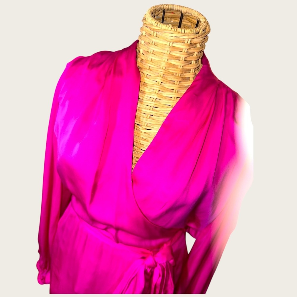 Banana Republic Hot Pink Silk Wrap Mini Dress - Picture 5 of 9